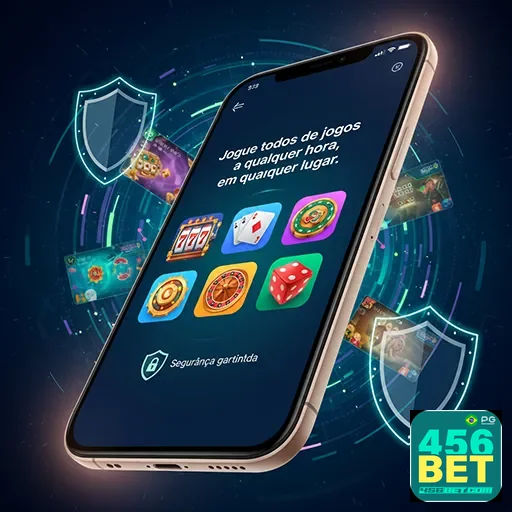 Imagem de um smartphone com a tela do app casino aberto, com ícones de jogos de cassino